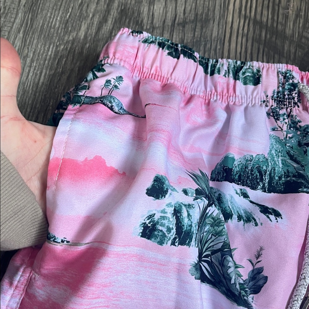 Ron Jon Pink and Green Tropical Swim Trunks men's XL - Picture 6 of 13